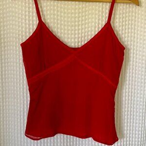 FORK Red Silk Camisole Tank size 4
